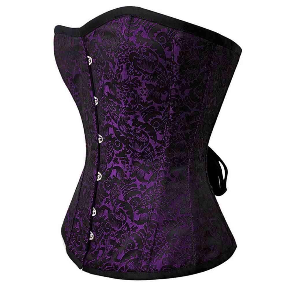 Attitude Corsets - Valeriana Vollbrust Korsett - Lila/Schwarz